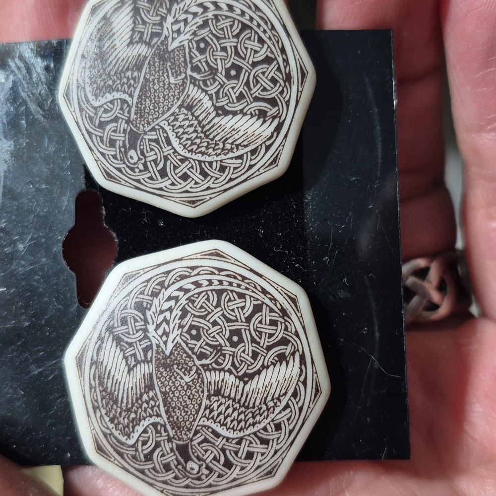 Octagonal Celtic Design Earrings